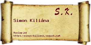 Simon Kiliána névjegykártya